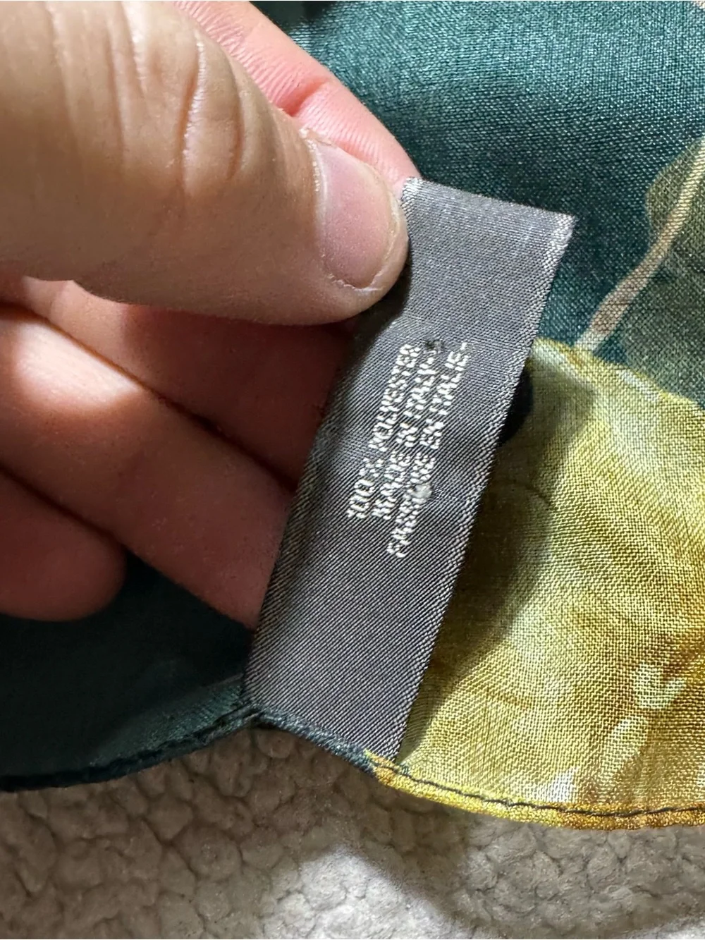Unbranded Scarf Womens OS Green Yellow Floral Rectangle Lightweight Sheer Pretty